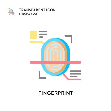 Parmak izi vektör simgesi. Düz çizim. EPS 10 vektörü.