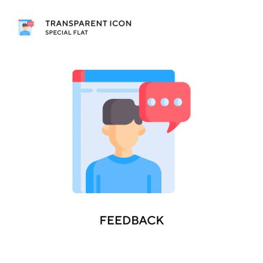 Geri besleme vektör simgesi. Düz çizim. EPS 10 vektörü.