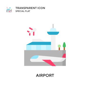 Havaalanı vektör simgesi. Düz çizim. EPS 10 vektörü.