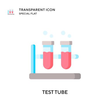 Test tübü vektör simgesi. Düz çizim. EPS 10 vektörü.