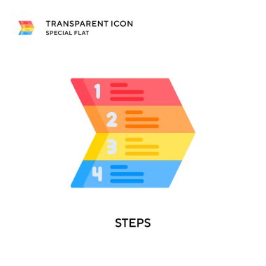 Adımlar vektör simgesi. Düz çizim. EPS 10 vektörü.