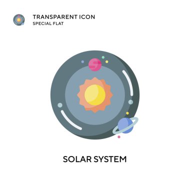 Güneş sistemi vektör simgesi. Düz çizim. EPS 10 vektörü.