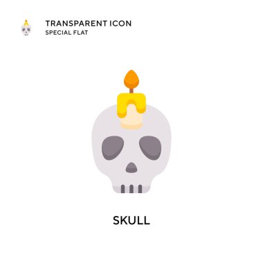 Kafatası vektör simgesi. Düz çizim. EPS 10 vektörü.