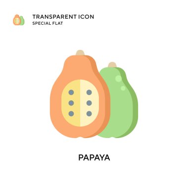 Papaya vektör simgesi. Düz çizim. EPS 10 vektörü.