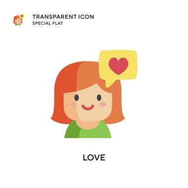 Aşk vektör simgesi. Düz çizim. EPS 10 vektörü.