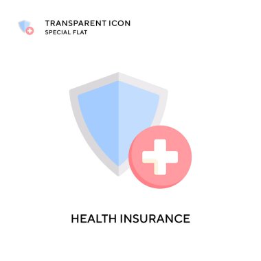Sağlık sigortası vektör ikonu. Düz çizim. EPS 10 vektörü.