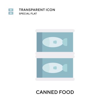 Konserve gıda vektör simgesi. Düz çizim. EPS 10 vektörü.
