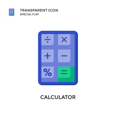 Hesap makinesi vektör simgesi. Düz çizim. EPS 10 vektörü.
