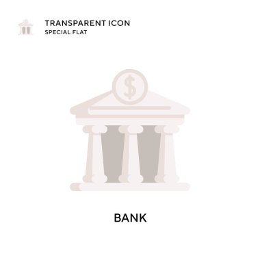 Banka vektör simgesi. Düz çizim. EPS 10 vektörü.