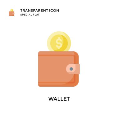 Cüzdan vektör simgesi. Düz çizim. EPS 10 vektörü.