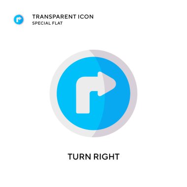 Sağa dönüş vektör simgesi. Düz çizim. EPS 10 vektörü.