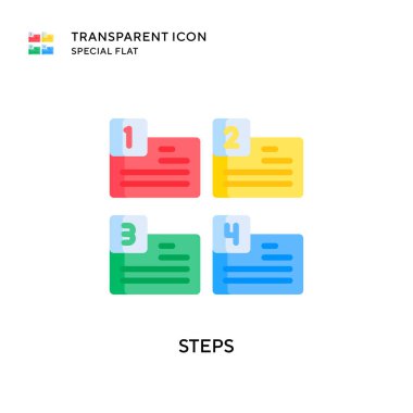 Adımlar vektör simgesi. Düz çizim. EPS 10 vektörü.