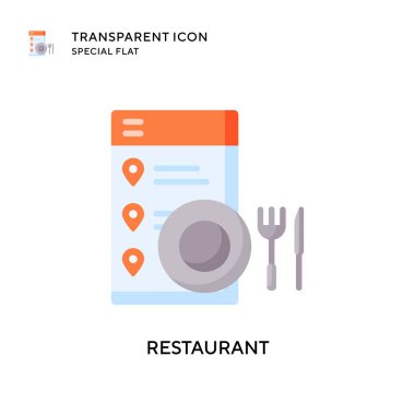 Restoran vektör simgesi. Düz çizim. EPS 10 vektörü.