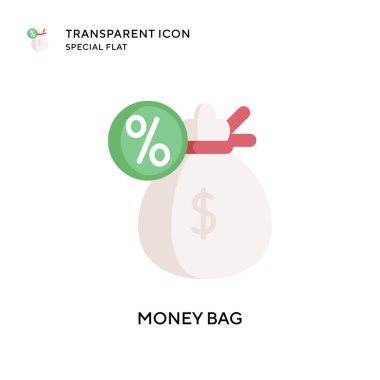 Para çantası vektör simgesi. Düz çizim. EPS 10 vektörü.