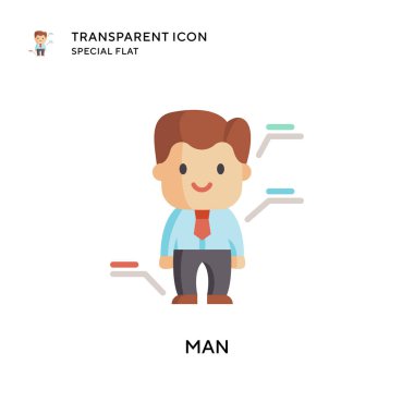 İnsan vektör simgesi. Düz çizim. EPS 10 vektörü.