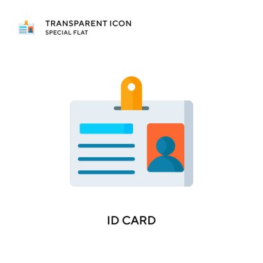 Kimlik kartı vektör simgesi. Düz çizim. EPS 10 vektörü.