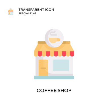 Kahve dükkanı vektör ikonu. Düz çizim. EPS 10 vektörü.