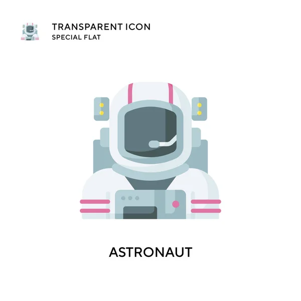 Icono Vector Astronauta Ilustración Estilo Plano Eps Vector — Vector de stock