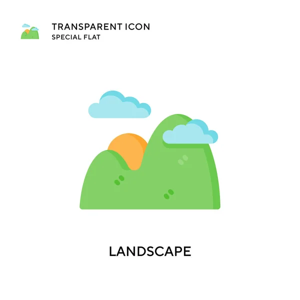 Значок Вектора Ландшафта Иллюстрация Плоском Стиле Вектор Eps — стоковый вектор