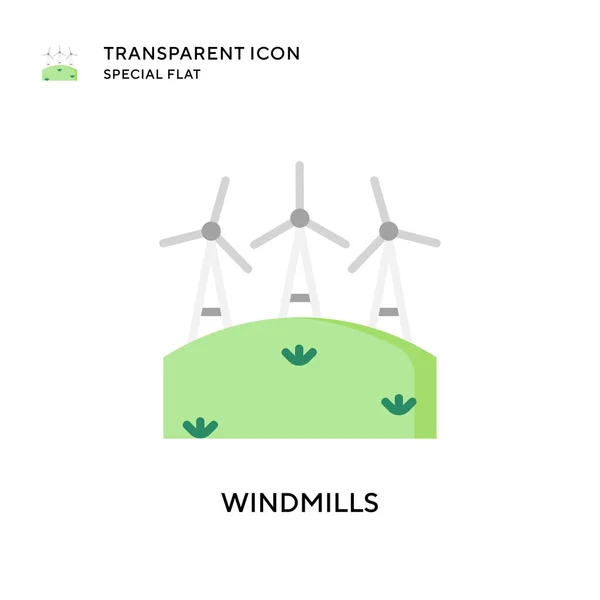風車のベクトルアイコン フラットスタイルのイラスト Eps 10ベクトル — ストックベクタ