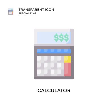 Hesap makinesi vektör simgesi. Düz çizim. EPS 10 vektörü.
