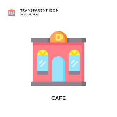 Kafe vektör simgesi. Düz çizim. EPS 10 vektörü.