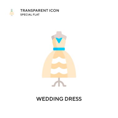 Gelinlik ikonu. Düz çizim. EPS 10 vektörü.