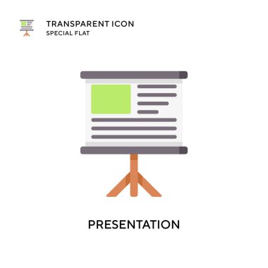 Sunum vektör simgesi. Düz çizim. EPS 10 vektörü.