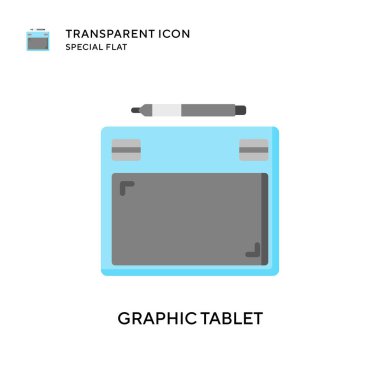 Grafik tablet vektör simgesi. Düz çizim. EPS 10 vektörü.