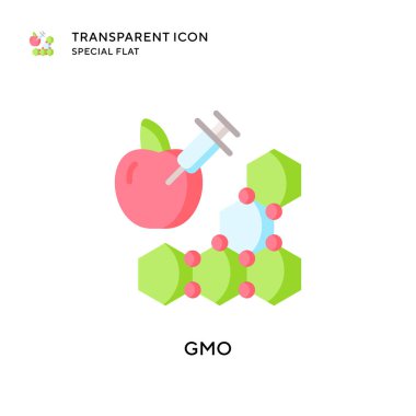 Gmo vektör simgesi. Düz çizim. EPS 10 vektörü.