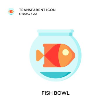 Balık kasesi vektör simgesi. Düz çizim. EPS 10 vektörü.