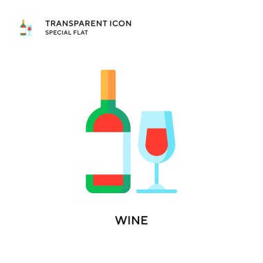 Şarap vektör simgesi. Düz çizim. EPS 10 vektörü.