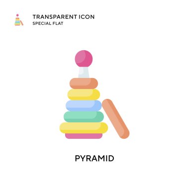 Piramit vektör simgesi. Düz çizim. EPS 10 vektörü.
