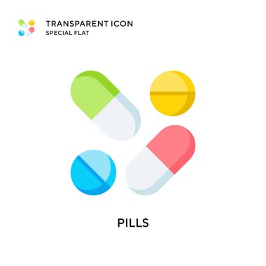 İlaç vektör ikonu. Düz çizim. EPS 10 vektörü.