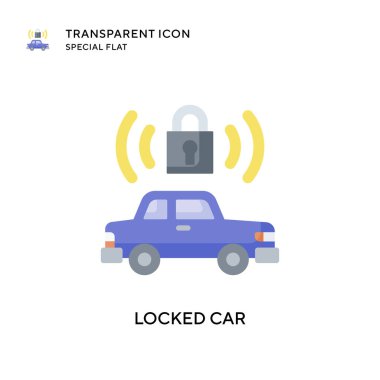 Kilitli araç vektör simgesi. Düz çizim. EPS 10 vektörü.