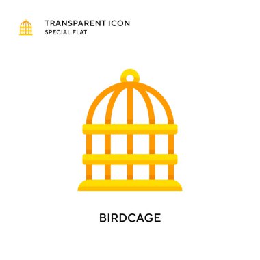 Kuş kafesi vektör simgesi. Düz çizim. EPS 10 vektörü.
