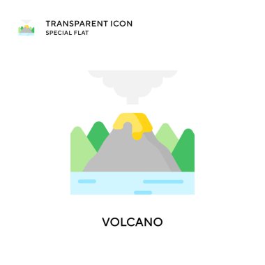 Volkan vektör simgesi. Düz çizim. EPS 10 vektörü.