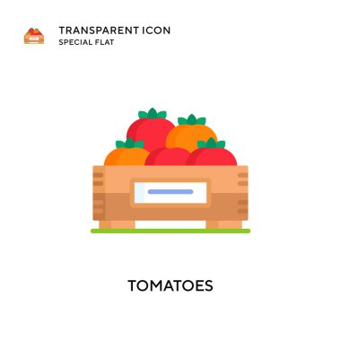Domates vektör simgesi. Düz çizim. EPS 10 vektörü.