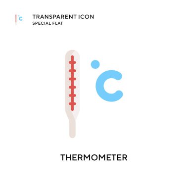 Termometre vektör simgesi. Düz çizim. EPS 10 vektörü.