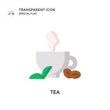 Çay vektör simgesi. Düz çizim. EPS 10 vektörü.