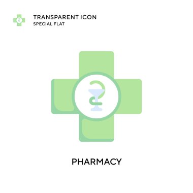 Eczane vektör ikonu. Düz çizim. EPS 10 vektörü.