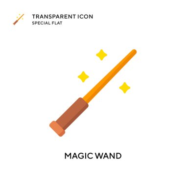Sihirli değnek vektör simgesi. Düz çizim. EPS 10 vektörü.