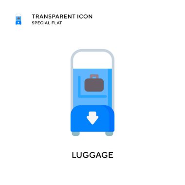 Bagaj vektör simgesi. Düz çizim. EPS 10 vektörü.