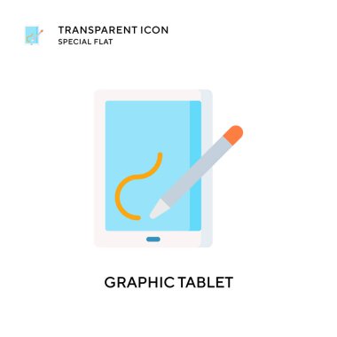 Grafik tablet vektör simgesi. Düz çizim. EPS 10 vektörü.