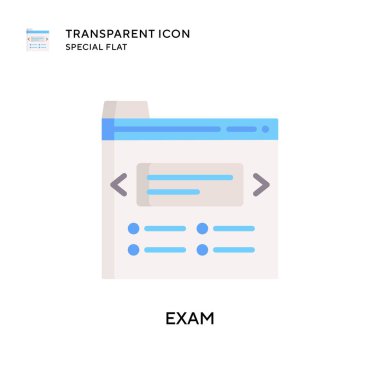 Sınav vektör simgesi. Düz çizim. EPS 10 vektörü.