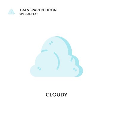 Bulutlu vektör simgesi. Düz çizim. EPS 10 vektörü.