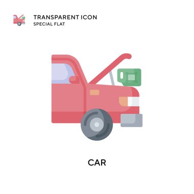 Araba vektör simgesi. Düz çizim. EPS 10 vektörü.