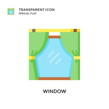 Pencere vektör simgesi. Düz çizim. EPS 10 vektörü.