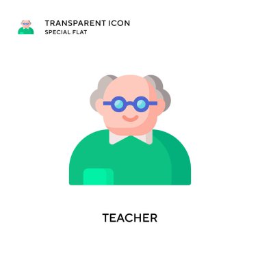 Öğretmen vektör simgesi. Düz çizim. EPS 10 vektörü.
