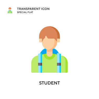 Öğrenci vektör simgesi. Düz çizim. EPS 10 vektörü.